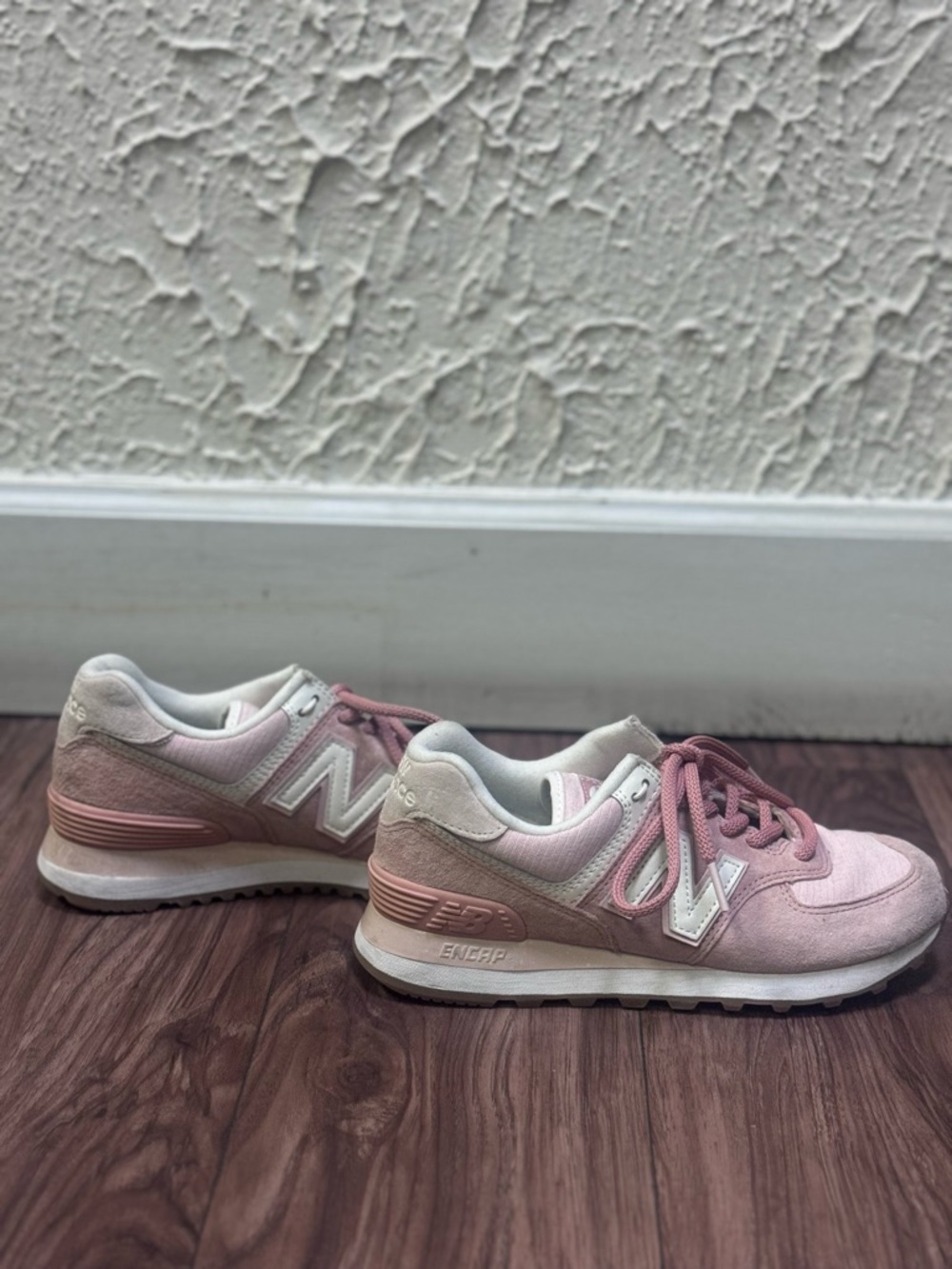Women’s New Balance 574 Women's Pink Suede & Mesh Athletic Sneakers